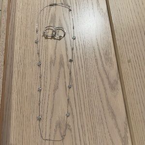 Kate Spade “Gleaming Gardenia” Long Necklace & Hoop Earring Set.